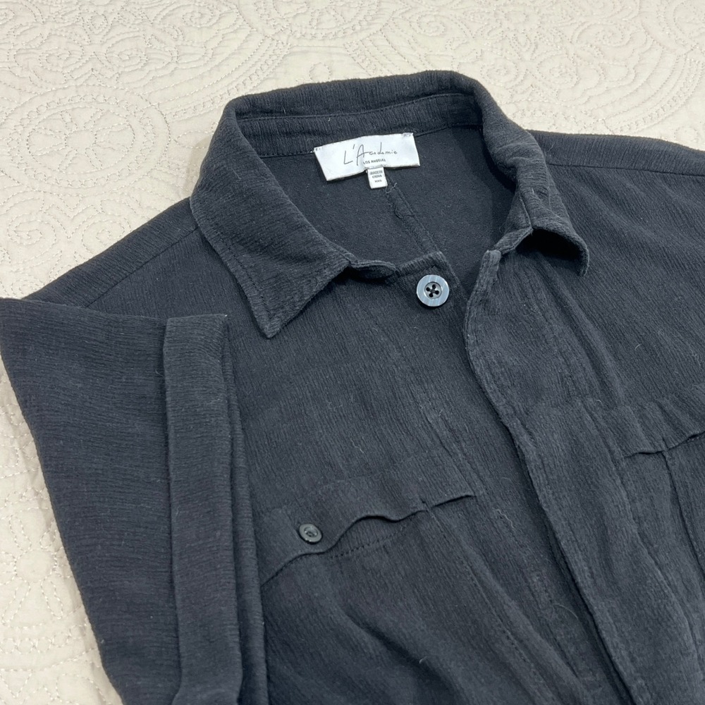 L'Academie Black Cotton Utility Kaisi Romper‎ Short Sleeve Belted XXS RN132829